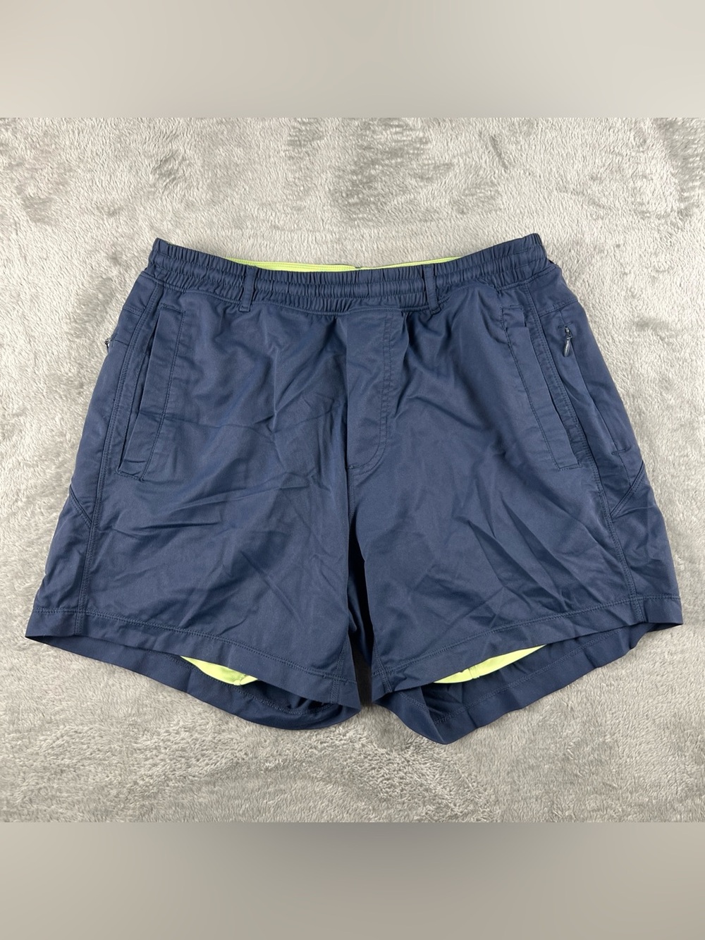 Birddogs Boomstick Shorts Mens Medium Blue 6" Lined Zip Pockets Gym Running